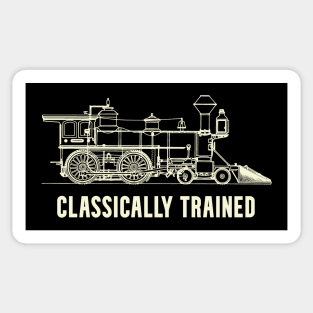 Steam Locomotive Classically Trained Railroad Pun Sticker